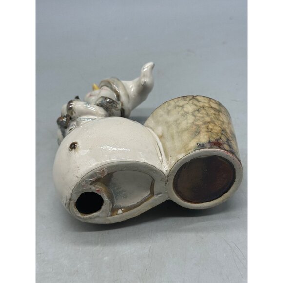 Woodland Ceramic Snowman Figurine With Rustic Look & Built-In Planter READ - Picture 5 of 7